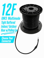 12 Fiber Indoor/Outdoor OM3 MM Distributon Riser Preterm Assembly Lot USA Made picture