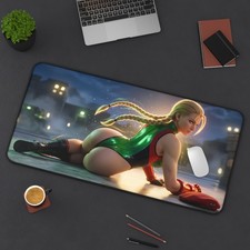 Cammy White Desk Mat, Street Fighter Computer Desk Pad, Gamer Gift picture