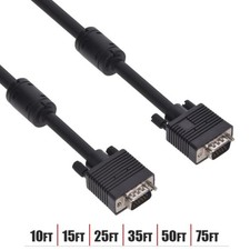 10-75FT VGA SVGA 15 Pin Male to Male Monitor Cable Extension Cord Ferrite Core picture