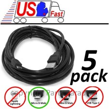 Lot5pk 15ft long USB Micro 5pin Digital Phone/Charger/Sync/Data Cable/Cord/Wire picture