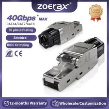  ZoeRax 10PCS Toolless RJ45 Ethernet Connector for Cat6A Cat7 Cat8 picture