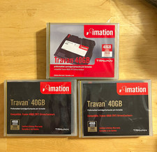 Lot of 3 Imation Travan 40GB TR-7 Data Tape Cartridges 20GB New Sealed picture