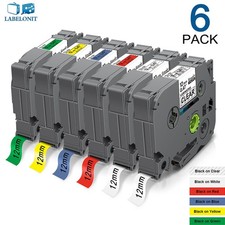 6PK Label Maker Tape 12mm Laminated fit for Brother P-Touch TZ TZe-231 PT-D210 picture