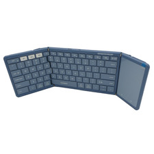 Samsers Full-Size Foldable Bluetooth Keyboard with Large Touchpad, Blue picture