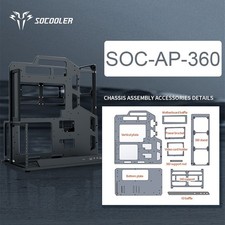 SOCOOLAR SOC-AP ATX Open Frame PC Case Full Aluminum CNC Black 360mm Bracket DIY picture