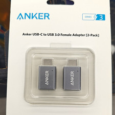 Anker Series 3 USB-C to USB 3.0 USB-A Female Adapter 2-Pack Gray Portable picture