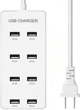 8-Port USB Wall Charger Charging Station Smart Multi Port Power Hub Block White picture