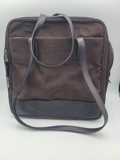 Tumi VTG Brown Ballistic Nylon Leather Trim Shoulder Bag Briefcase Carryon Bag picture