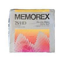 Memorex 2S/HD Flexible Floppy Diskettes (10) 5 ¼” Double Sided NEW picture