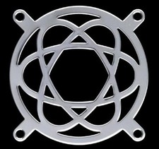 80mm Computer Case Laser Cut Chrome Fan Grill - Atom picture