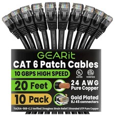 Durable Gold-Plated RJ45 Ethernet Patch Cable 10-Pack picture