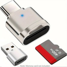 2 Pack USB C MicroSD SD Card Reader TF Adapter Zinc Alloy Memory Card Reader picture