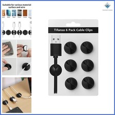 Cable Clips 6PCS Self-Adhesive Black Wire Organizers for Home Office picture
