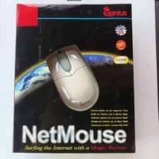 NEW Vintage Genius NetMouse Wired Mouse Magic Button MD-6 Pin PS/2 Port NIB picture