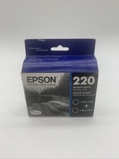 Sealed in OB-EPSON 220 DURABRITE Ultra Black Dual Ink Cartridge Exp. 10/2020 picture