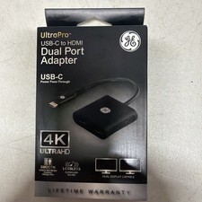 NEW GE ULTRAPRO USB-C to Dual Port HDMI Adapter BLACK 4K UltraHD New picture
