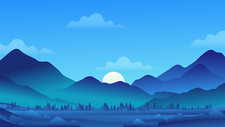 Landscape  minimalism mountains moon night clouds trees Custom Gaming Mat Desk picture