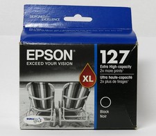 Genuine EPSON XL 127 Black Ink Cartridge. New in Sealed Box Manufacture 01-2021 picture