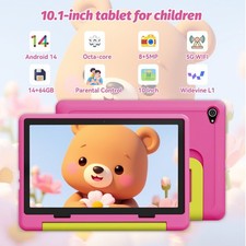 Urao Kids Tablet 10.1 inch Android 15 Tablets for kids 3-12 64GB with Shockproof picture
