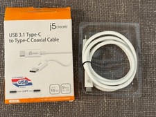 Genuine j5create USB Type-C™ 3.1 to USB Type-C™ Coaxial Cable *FREE SHIPPING* picture