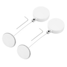 1.8ft Retractable Cable Security Lock w/ Round Patch Wrench White 2 Pack picture