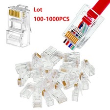 1000x RJ45 Pass Through Modular Plug Network Cable Connector End CAT6 CAT5 Lot picture