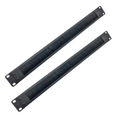 2 Pack 1U Brush Panel 19 Inch Rack Mount Cable Management Black Panel Set picture