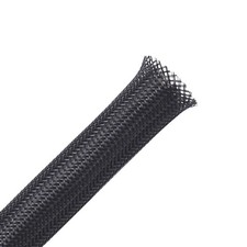 50ft - 1/4 inch & 1/2 inch PET Expandable Braided Sleeving – Black – Braided ... picture