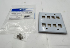 (QTY 2) ICC IC107DF8SS 8-Port Double Gang Stainless Steel Faceplate picture