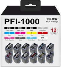 Combo Set of 12 Color PFI-1000 Ink Cartridge Fit Canon ImagePROGRAF Pro-1000 picture