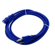 Blue 10FT Universal 3Prong AC Power Cord Cable 18AWG Computer Printer Monitor TV picture