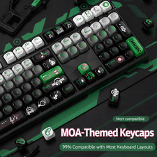 Premium MOA PBT Keycaps Set Black Green Custom Mechanical Keyboard Caps Universa picture
