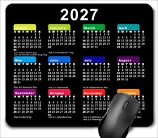 - 2027 Calendar with Holiday Mouse Pad, Gaming Rectangle Mousepad for Compute... picture