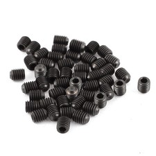 50Pcs Black M5 x 6mm Alloy Steel Hex Socket Set Grub Screws Headless Cup Point picture