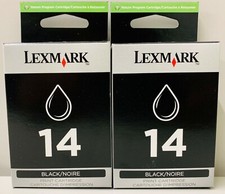 New Genuine Lexmark 14 2PK Ink Cartridges Box X Series X2600 Z Series Z2300 picture
