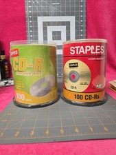 Staples CD-R 80 Minute Recording 700MB 48-52x Speed 100 Pack Lot Of 2 New Sealed picture