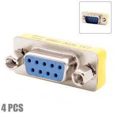4x DB9 D-SUB 9 Pin RS232 Serial Male to Female Port Saver Adapter Connector Gold picture