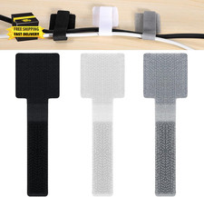 60 Pack Adhesive Cable Clips Hook and Loop Cable Ties, Hook and Loop Clips Strap picture