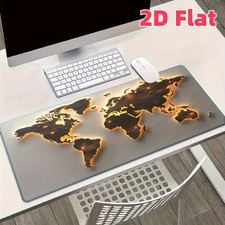 2D Flat World Map with Continents Art HD Printed XXL Mousepad - Non-Slip Rubbe picture