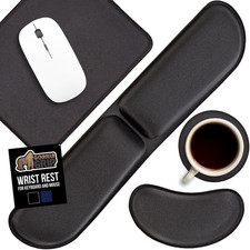 GORILLA GRIP Silky Memory Foam Keyboard Wrist Rest and Mouse Pad for Computer, E picture