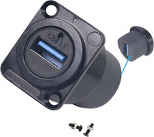 USB 3.0 Female to Female Panel Mount Coupler Solderless Adapter 5Gbps with Screw picture