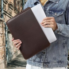 Retro Genuine Leather Laptop Sleeve Case 13 14 inch For Macbook Air 13 Pro 14 M4 picture
