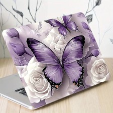 2-Piece Butterfly Floral Pattern Laptop Art Decal Cas Universal Netbook Skin picture