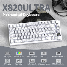 ATTACK SHARK X820Ultra Tri-mode 75% Mechanical Gaming Keyboard With Knob RGB MAC picture