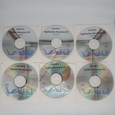 Sony Vaio System Recovery 1-3, Application Recovery 1 & 2 Driver Recovery VG Cnd picture