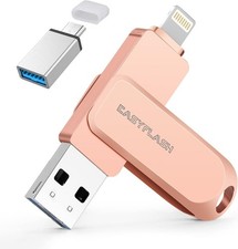Apple MFi Certifie Flash Drive 3-in-1 for iPhone Type-C High-Speed Rose 128GB JP picture