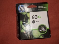 Genuine HP 60XL Black High-Yield Ink, New In Box picture