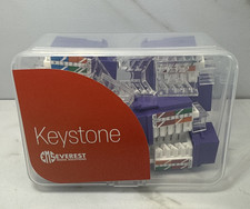 10 Pack Everest Media Solutions 45° Angled CAT6 Keystone Jack Purple✨w/4 Covers picture