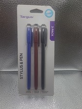 Targus AMM0601TBUS Antimicrobial Stylus & Pen (3 Pack) -  Black, Red, Blue picture