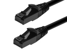 Monoprice Cat6A Flexible TPE Patch Cable 1 Feet Black UTP 24AWG 500MHz RJ45 picture